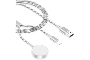 imodomio Fast Charging for Apple Watch Charger 2 in 1 Nylon Braided USB Charging Cable for iPhone and iWatch Charger (Apple)