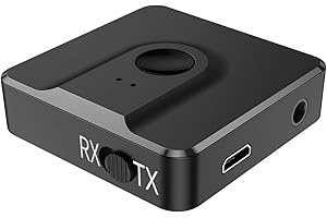 Receptor Bluetooth 5 Audio Adaptador Inalámbrico, Receptor y Emisor de Sonido Inivech 2 en 1 para Equipo de Música de Coche AUX, Sistema de Audio Doméstico, TV o Auriculares