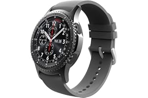 MoKo Strap Compatible with Samsung Galaxy Watch 3 45mm/Galaxy Watch 46mm/Gear S3 Frontier/Huawei Watch GT 3/3 Pro 46mm/GT2/GT 46mm/GT2 Pro/GT2e, 22mm Silicone Replacement Sport Band, Dark Gray