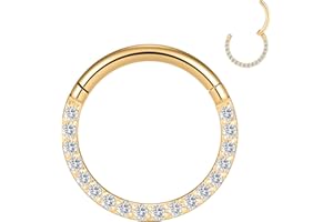 YEBOCIYO Piercing Naso Helix Piercing Acciaio Chirurgico Septum Piercing CZ Piercing Trago Piercing Ombelico Labbro Sopracciglio Daith 16G Conch Oro Argento Oro-rosa