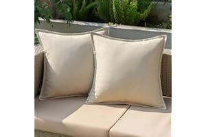 EMEMA Outdoor Cushion Weatherproof Cushion Cover Waterproof Sofa Cushion Waterproof Decorative Cushion 40 x 40 cm Cushion Covers Decorative Cushion Cover Made of Polyester Set of 2 for Garden Sofa