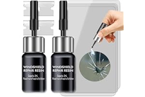 HONBQYCC Kit di riparazione per parabrezza auto (2 pezzi), kit di riparazione per scheggiature del parabrezza, strumento per riparare chip, liquido di riparazione per vetri nano, crepa a forma di