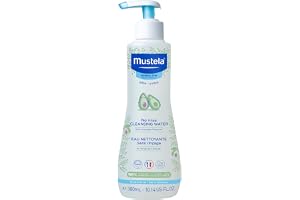 Mustela Baby Cleansing Water - No-Rinse Micellar Water - with Natural Avocado for Baby's Face, Body & Diaper - 300ml