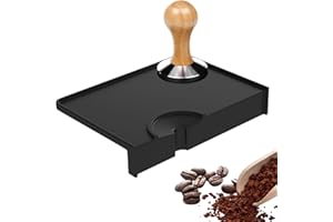CANCYCC Tapis de tamper avec protection des bords de table, tampon à expresso en silicone avec protection des bords, accessoires Barista avec encoche pour le porte-filtre, accessoire idéal pour