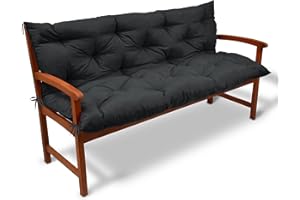 ‎BEAUTISSU Beautissu Flair BR Bankauflage 120x50x50 cm Graphitgrau - Sitzkissen & Rückenkissen Outdoor Polsterauflage - Gartenbankauflage für Gartenmöbel Bankkissen Sitzauflage Gartenbank & Hollywoodschaukel