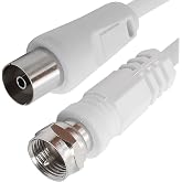 TECHZOCO Satellite Antenna-Satellite Cable, TV Cable Sat 75 Ohm, RF Coaxial Connector Female to F Type Male Connector, Sat Fr