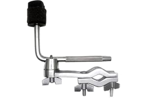 TUOREN Becken L-Arm Rod mit Halterung Halter Verlängerungsarm Befestigung Beckenarm mit Drum Set Befestigungsklemme Beckenständer Klemme mit Galgenarm für Schlagzeug Set Zubehör Silber