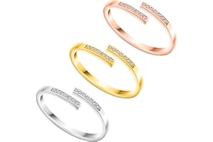 Kucheed 3 Pièces Anneaux D'orteils pour Femmes, Anneau de Bande Hypoallergénique Ajustable en Zircone Cubique, Ensemble D'anneaux d'orteil Élégants Bijoux de Pied de Plage pour L'été