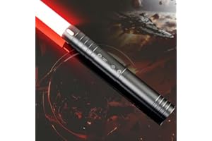 MOZC Sabre Laser, Sabre Laser Enfant avec 15 Couleurs, Sabre Laser Duel pour 4 Modes et Sons, Sabre Laser Enfants à Chargement USB-C, Que la Force Soit avec toi(Noir) (1 PC)