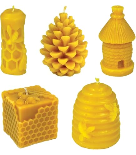 LYSON Moule En Silicone Pour Bougies - Rouleau D'abeille - Hauteur : 16 Cm - Pour Bougies En Cire D'abeille - Pour La Fabrication De Bougies En Cire D' Abeille - Idée Cadeau