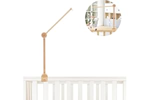 Coriver Soporte móvil para bebé, Soporte Móvil Cuna de Madera, Altura Ajustable Carrusel Cuna Bebe, Percha para Móvil de Bebé Extraíble, para Colgar Campanas de Viento Campana de Cama Juguetes