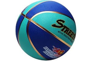 TINAYAUE Basket-Ball pour Enfants Ballon de Basket Bambin Basketball en Caoutchouc Mini Basket-Ball Basketball de Rue Ballon Extérieur Intérieur Taille 5 avec Pompe Fille Garçon pour 5 à 10 Ans Jeu De Balle