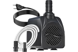 Knifel Springbrunnenpumpe 10W 600L/H Schutz vor überhitzung Funktion Ultra Leise Teichpumpe Wasserpumpen Mit 1.5m Kabel für Brunnen, Hydroponik-Systeme.Tauchpumpe für Aquarien,Durchflussrate.