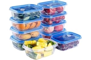 MyChoice Plastic Meal Prep Snap-On Airtight Lid 750ml Food Storage Container Takeaway Boxes Pack of 10 - Leakproof Suitable for Microwave Freezer Dishwasher Safe with Lid Vents