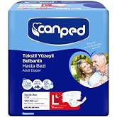 Canped Bel Bantlı Tekstil Y&uuml;zeyli Yetişkin Hasta Alt Bezi Gece B&uuml;y&uuml;k Boy (L) | 14 Adet