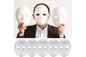 Vwoqiy 10 Pièces Masques en Papier à Peindre Blanc, Masques Bricolage Papier Pâte Pulp Masque Peint pour DIY Halloween Mardi Gras Party