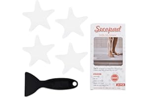 Secopad Adesivi Antiscivolo per Vasca da Bagno Strisce adesive con Raschietto di Alta qualita (Clear)
