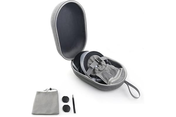 NUHFUFA Étui de Protection Compatible avec Le PS-VR2, Sac de Rangement Rigide Portable avec Couvercles D'objectif, Sac de Rangement en Maille, Attache de Câble pour Casque et Manettes Tactiles
