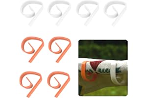 KISSTTA 8 sztuk, klamerki do obrusów, białe i pomarańczowe, zabezpiecz obrus, aby się nie ślizgał, klipsy z tworzywa sztucznego, klipsy do obrusów, klipsy do obrusów, klipsy do użytku na zewnątrz