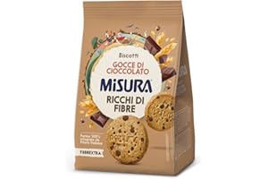 Misura Biscotti con Gocce di Cioccolato Fondente Fibrextra | 100% Farina Integrale | Ricchi in Fibre | Confezione da 290 grammi
