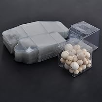 50 Scatoline Portaconfetti In PVC Trasparente - 12x12x15 Cm Rettangolari, Per Bomboniere E Feste (Matrimoni, Compleanni)