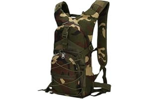 Ketamyy Sac à Dos Militaire Camouflage Sac pour Vélo Casual Imperméable Multi-Poches Durable Travel Tactique Randonnée Trekking Sport Petit Sac 15L Homme Femme Sac Armée Camouflage Jungle
