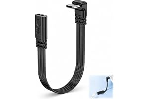 USB C-förlängning kort 90 grader 15 cm, USB C-kontakt till hona platt kabel, USB C 2.0 förlängningskabel med 480 Mbit/s dataö