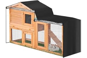 EXCERANDO Abdeckung für Kaninchenstall, strapazierfähig doppelschichtig thermischer Stall mit spitzem Fenster, Abdeckung für Kaninchenstall - 180 cm L x 52 cm B x 86 cm H