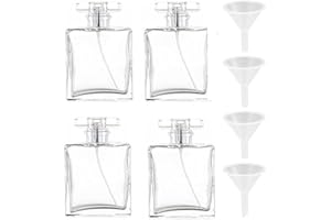 JMIATRY 4 Stk 100ml Parfümzerstäuber, Sprühflasche Reise Parfümzerstäuber, Parfümzerstäuber Nachfüllbar mit Pipetten und Trichter Für Parfüm, Reisen, Kosmetik