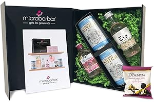 MicroBarBox Pink Gin & Tonic Gift Set in a Classic Magnet Gift Box | featuring: Gordon's Pink Gin & EG Rhubarb & Ginger | Presented in a magnet-close gift box | Gin Gift for Women