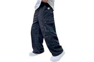 HAOLEI Pantalones Cargo para Niños y Niñas,Pantalones Deportivos de Algodón con Multibolsillos Holgados Color Sólido Cintura Alta Pantalón Deporte de Pernera Ancha Cómodo Jogger Pants Ropa Niño 5-16 Años