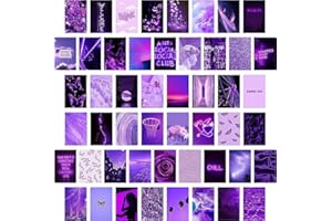 HuaDmaing 50 PCS Purple Wall Collage Kit Aesthetic Pictures Photo Collection Collage Pictures Wall Collage Kit Collections Cute Dorm Wall Decor for Teens Girls Women Bedroom Wall Art Prints