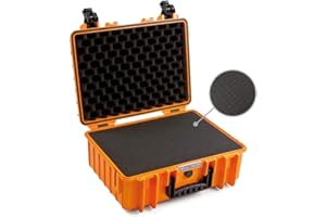 B&W Transportkoffer Outdoor - Typ 5000 Orange - mit Würfelschaum - wasserdicht nach IP67 Zertifizierung, staubdicht, bruchsicher und unverwüstlich