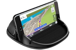 Cinati Car Phone Holder, Car Phone Mount Silicone Vehicle Pad Mat for Various Dashboards, Slip Free Desk Phone Stand Compatible with iPhone, Samsung, Android Smartphones, GPS Devices and More, Black