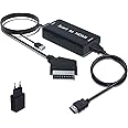 AMANKA SCART to HDMI Cable Converter, Adapter Scart to HDMI with HDMI Cable and Scart Cable Full HD 1080P Video Audio Convert