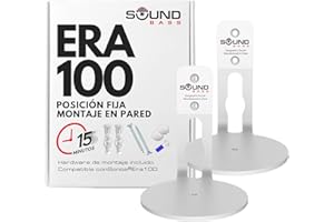 Sound bass ERA100 Soporte de Pared de Perfil bajo, Blanco, Paquete Doble, Compatible con Altavoz Sonos ERA 100, Completo con Todos los Accesorios de fijación