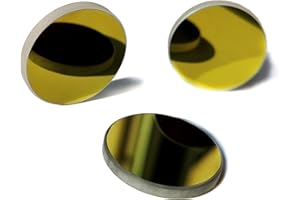 MCWlaser 3PCS K9 Glass Mirror Coated Gold Dia:20mm for CO2 Laser Engraving Cutting 40W or 50W
