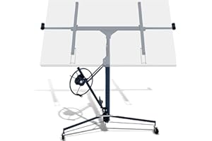 Izrielar Elevador de placas XXL plegable hasta máx. 68 kg, para paneles de yeso y placas de riego, altura de trabajo regulable de 140 a 350 cm, altura de trabajo ajustable, máx. 290 cm de ancho de