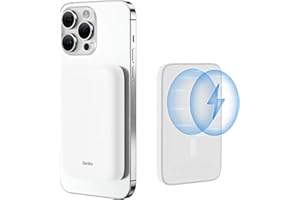 BENKS Bateria magnetyczna kompatybilna z Magsafe 5000 mAh Wireless Power Bank Obsługuje przenośną lekką bezprzewodową ładowarkę kompatybilną z iPhone 14/13/12 Serie/Airpods(biały)