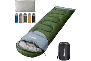 BISINNA Sleeping Bag with Pillow - 4 Season Lightweight Waterproof Warm Sleeping Bag with a compression sack for Adults, Women, Men's Outdoors Camping, Hiking, Backpacking