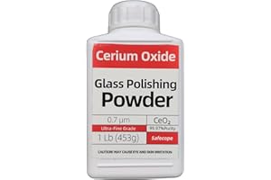 SAFECOPE 1 litro (453 g) 99,97% Cerium Oxide Glass Polishing Powder – Removes: Oil Films, Water Spots, Swirl Marks, Wiper Streaks, Removes Fine Scratches & Deep Cleans Glass Surfaces. (0,7 µm Ultra-Fine