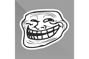 erreinge Sticker Troll Face Meme Funny - Decal Auto Moto Casco Wall Camper Bike Adesivo Adhesive Autocollant Pegatina Aufkleber - cm 11