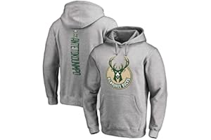 JNTM di Sport degli Uomini Comodi Maniche Lunghe Caldo con Coulisse con Cappuccio Milwaukee Bucks Fans Pullover S-XXXL