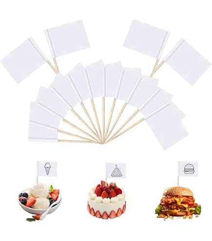 Bandierine Stuzzicadenti Kraft - 200 Pezzi | Per Decorare Torte E Cupcake | Scrivibili - Foto 3