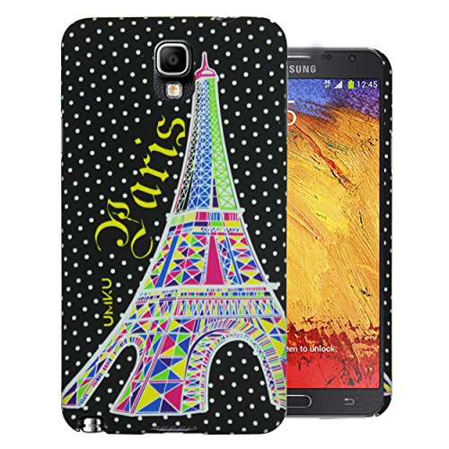 Heartly Tower Series Printed Design High Quality Hard Bumper Back Case Cover For Samsung Galaxy Note 3 Neo Lite SM-N7505 - Black & White