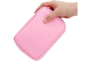 DOB SECHS Waterproof Canvas Mini Travel Makeup Carrying Case Wash Bags Cosmetic Bag Portable Electronics Accessories Organizer Wash Gym Shaving Bag, Pink