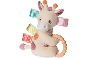 Mary Meyer Taggies Soft Baby Rattle with Teether Ring and Sensory Tags, 15.24 cm, Tilly Giraffe