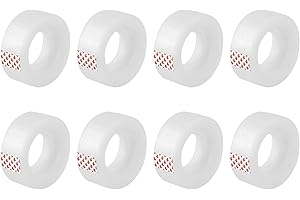 D.RECT Transparent Ruban Adhésif de Bureau - Forte Adhérence - 8 Rouleaux, 19 mm x 33 m