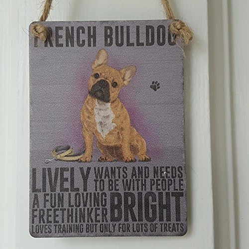 Gainsborough Giftware FRENCH BULLDOG MINI METAL CHIC N SHABBY VINTAGE RETRO SIGN