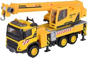 Majorette Gru Volvo FMX Truck Crane (22 cm) – grande veicolo da cantiere con braccio estensibile, verricello, ruota libera e pneumatici in gomma, giocattolo per bambini dai 3 anni in su